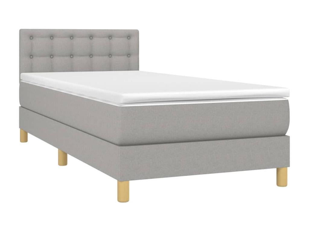 Zensova upholstered bed with light grey mattress 100x200cm Zensova MPWD96596