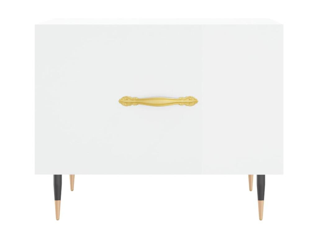 Glossy white coffee table 50x50x40 cm engineered wood TLCU82601