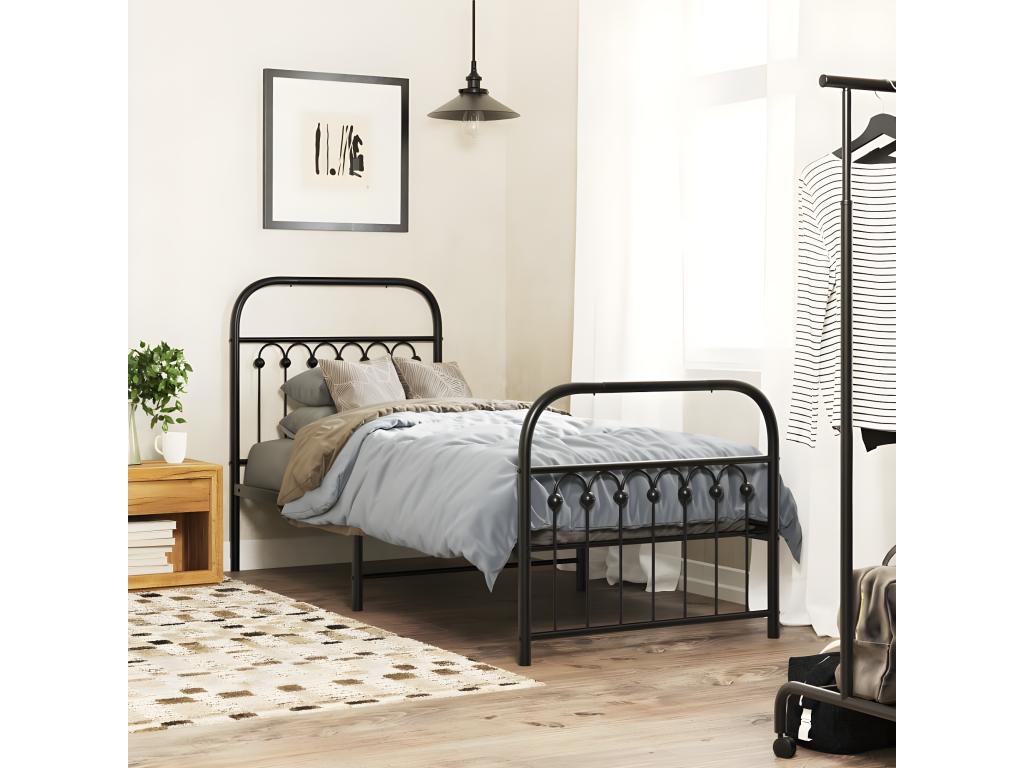Zensova 80x200 cm Metal Bed Frame with Headboard/Footboard UGLW82554