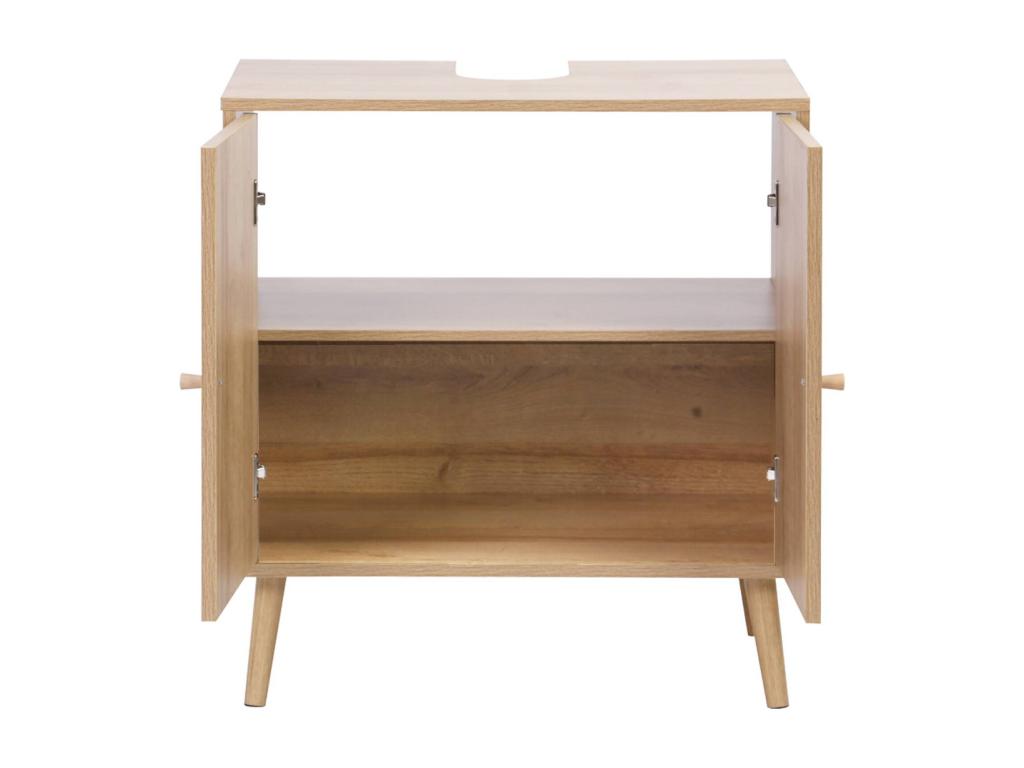 Lumenao under-sink cabinet with wood and cane finish, 65x40x70 cm, natural finish, YSSC52600