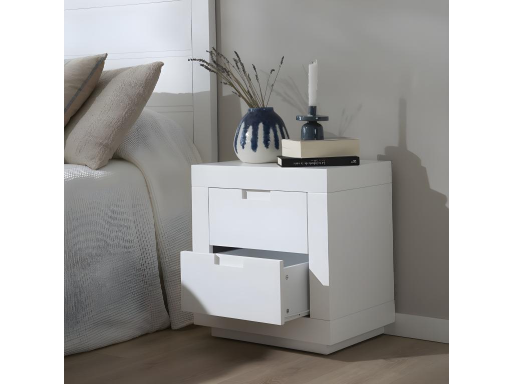 White solid wood bedside table 52x55 ZHLM54250