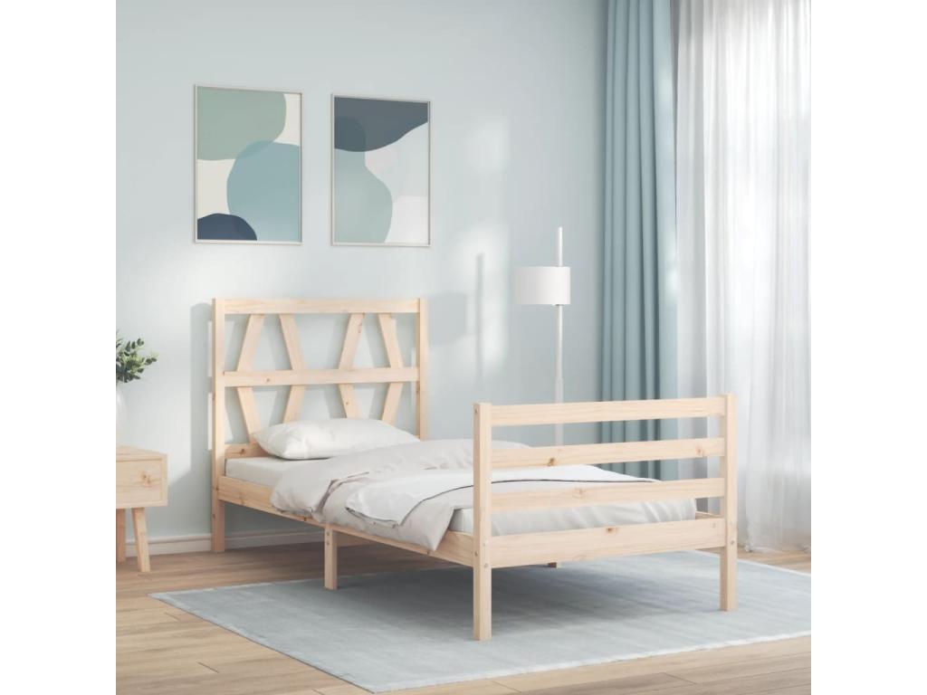 Bed frame without mattress, solid wood GJQY60690