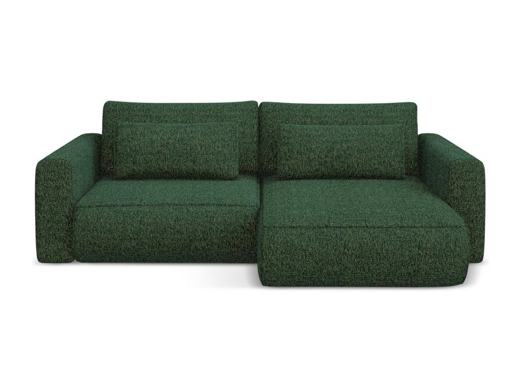 Zensova 2.5-seater right-hand corner sofa bed in textured green - Zensova LZLI81137
