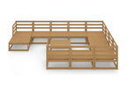 12-piece garden furniture set in solid pine wood IRHJ05838