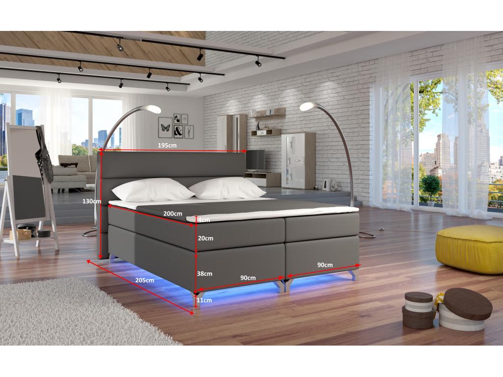 Zensova XYDP24230 180x200 Light Pink Velvet Box Spring Bed