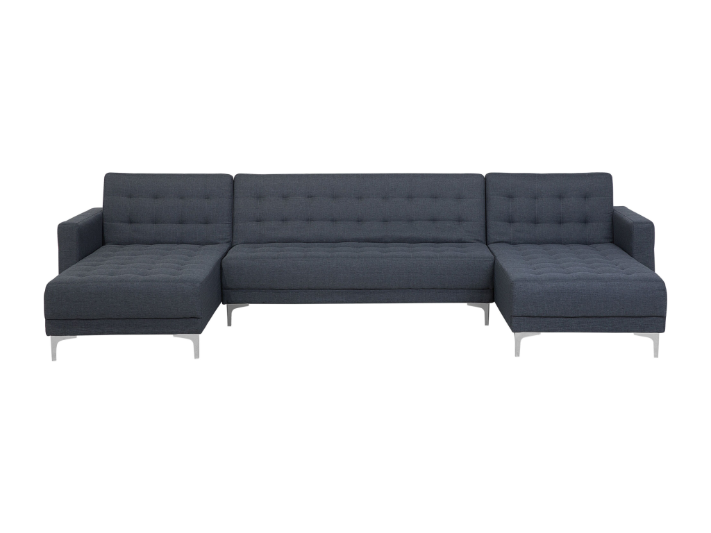 Zensova Modular U-Shaped Sofa Bed, Dark Grey, 5-Seater, Reversible, WXFI30588