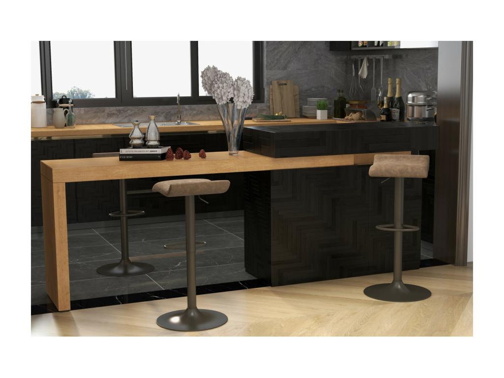 Ventoriq-Taburete Ventoriq of brown synthetic skin x2 MLQV22572