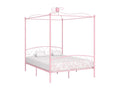 Lumenao pink metal four-poster bed 160x200 AJAZ61594