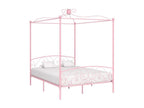 Lumenao pink metal four-poster bed 160x200 AJAZ61594