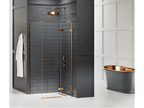 Lumenao 80x70cm Brushed Copper Shower Enclosure, Right-Hand Pivoting, Front Access, GLWY61690