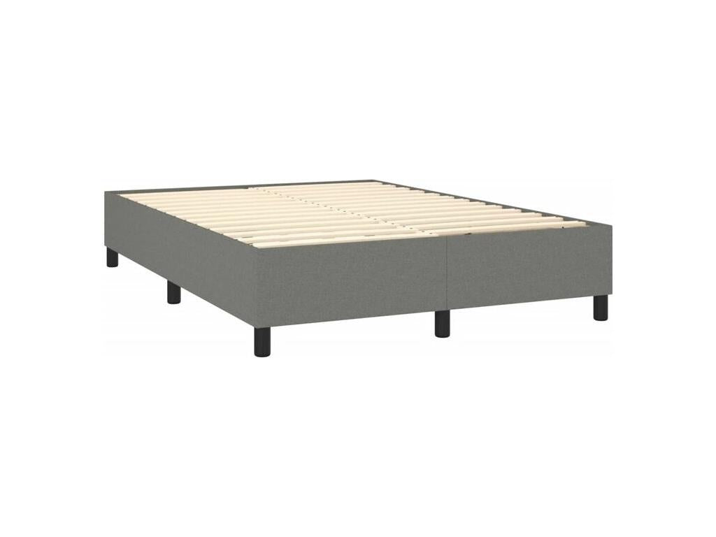 Lumenao bed base with mattress, dark grey, 140x200 cm, fabric, BHEC71520