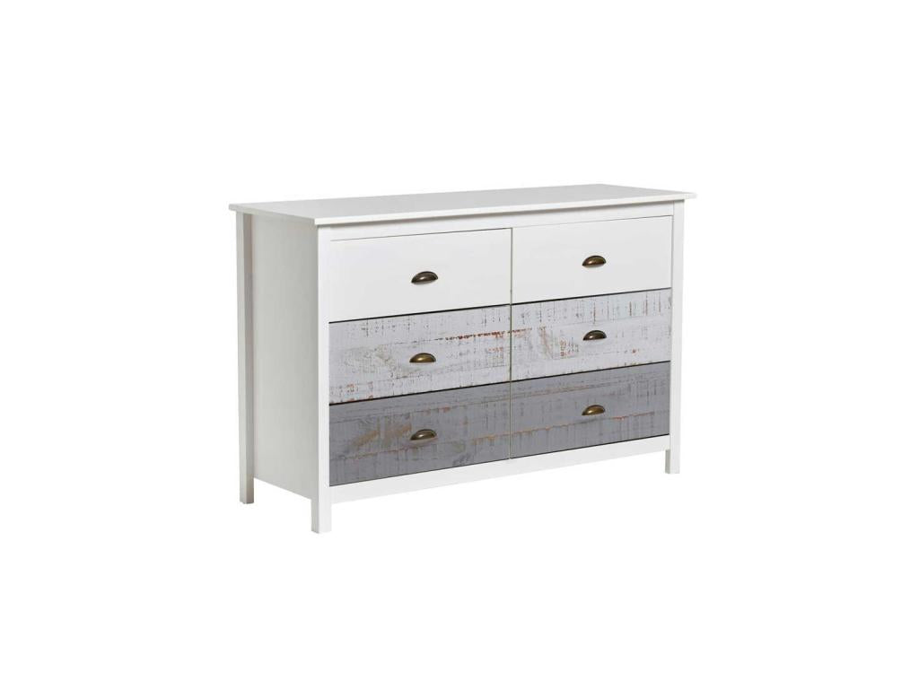 6-drawer chest, White/Grey - Lumenao QLSX10508
