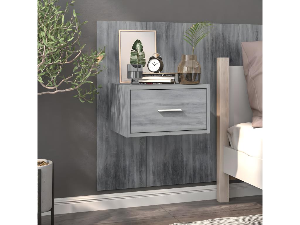 Zensova grey wall-mounted bedside table GRVE01483