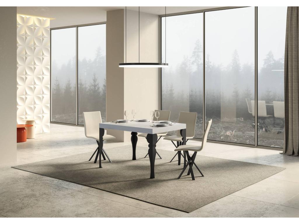 Extendable table 90x130/390 cm Paxon White Ash with Anthracite frame ZJOO19817