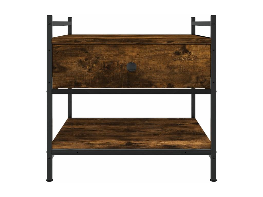 Smoked oak coffee table 50x50x50 cm engineered wood CCVE13038