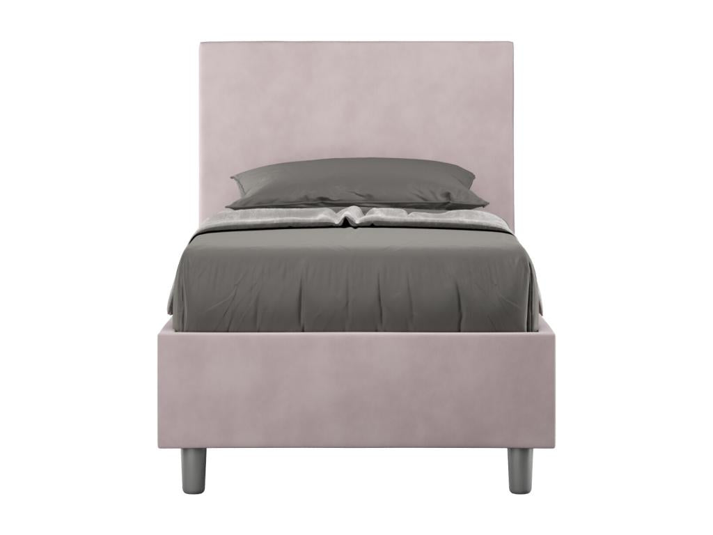 Lumenao bed with microfiber upholstered slatted base, wisteria print, 80x200 cm, QAJN72584