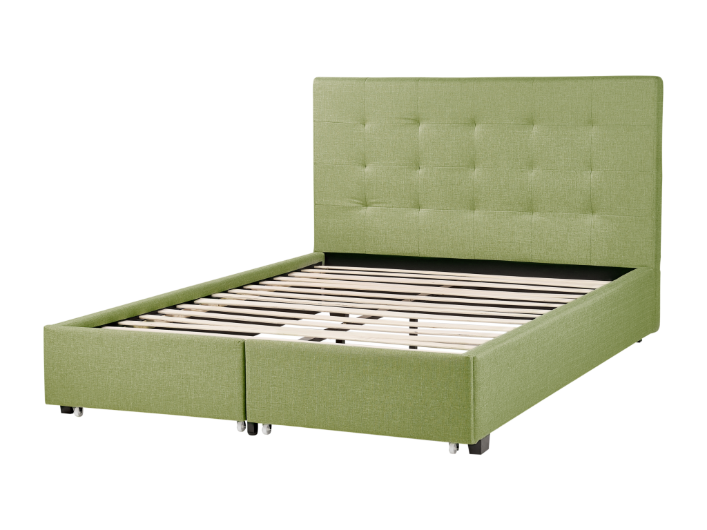 Zensova Bed with Storage Drawers 140x200 cm Green FTFW96577