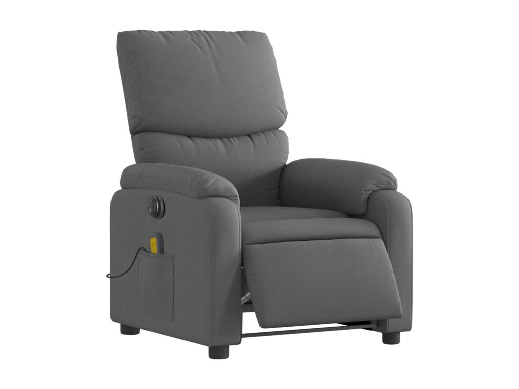 Dark grey fabric electric massage recliner PXVP56567