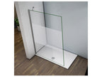 Walk-in shower enclosure 100x200cm with 45cm corner support bar, 8mm glass, frosted central strip ENWK49070