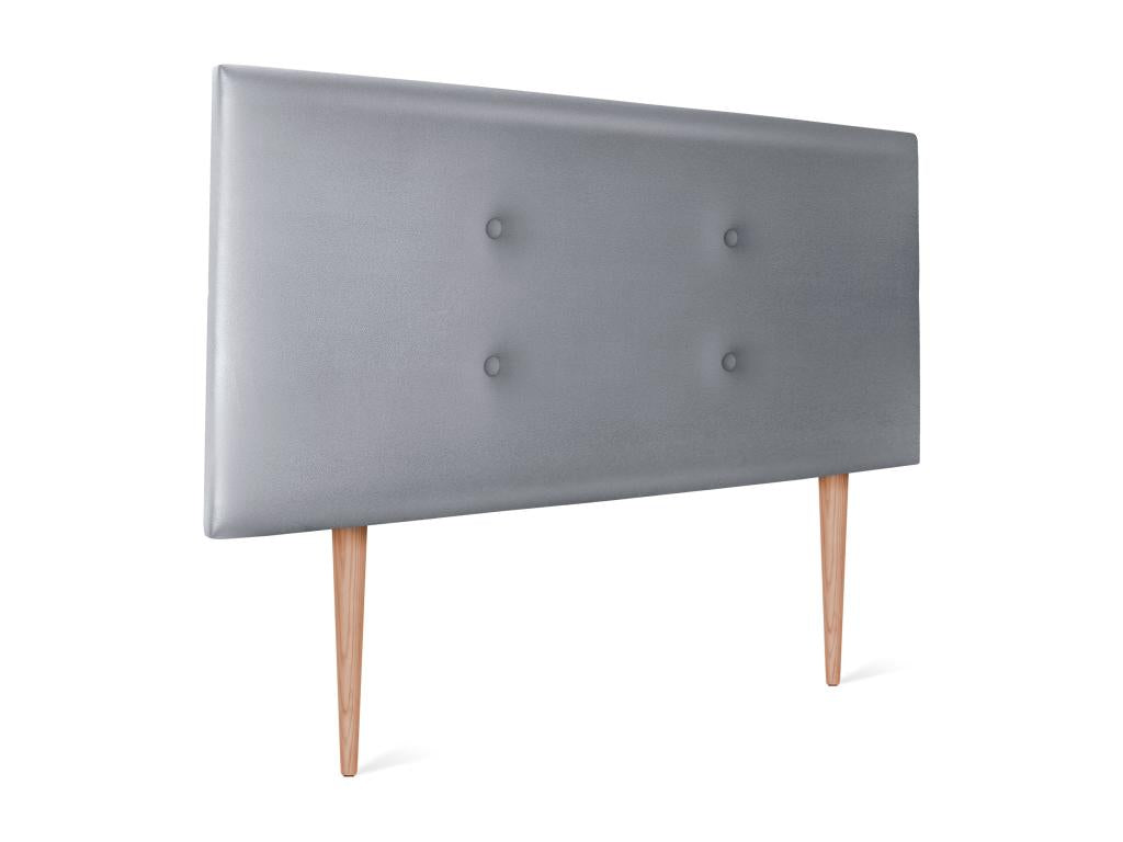 Zensova Faux Leather Headboard with 2 Buttoned Zensovae 90x105cm with Legs for 80/90cm Beds - Silver NAWA80748