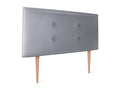 Zensova Faux Leather Headboard with 2 Buttoned Zensovae 90x105cm with Legs for 80/90cm Beds - Silver NAWA80748
