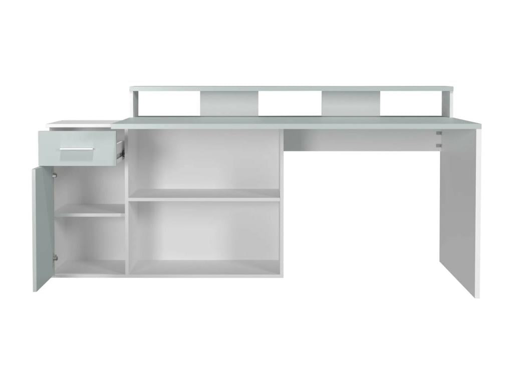 Zensova LTTA61652 1-Door 1-Drawer White and Grey Melamine Desk
