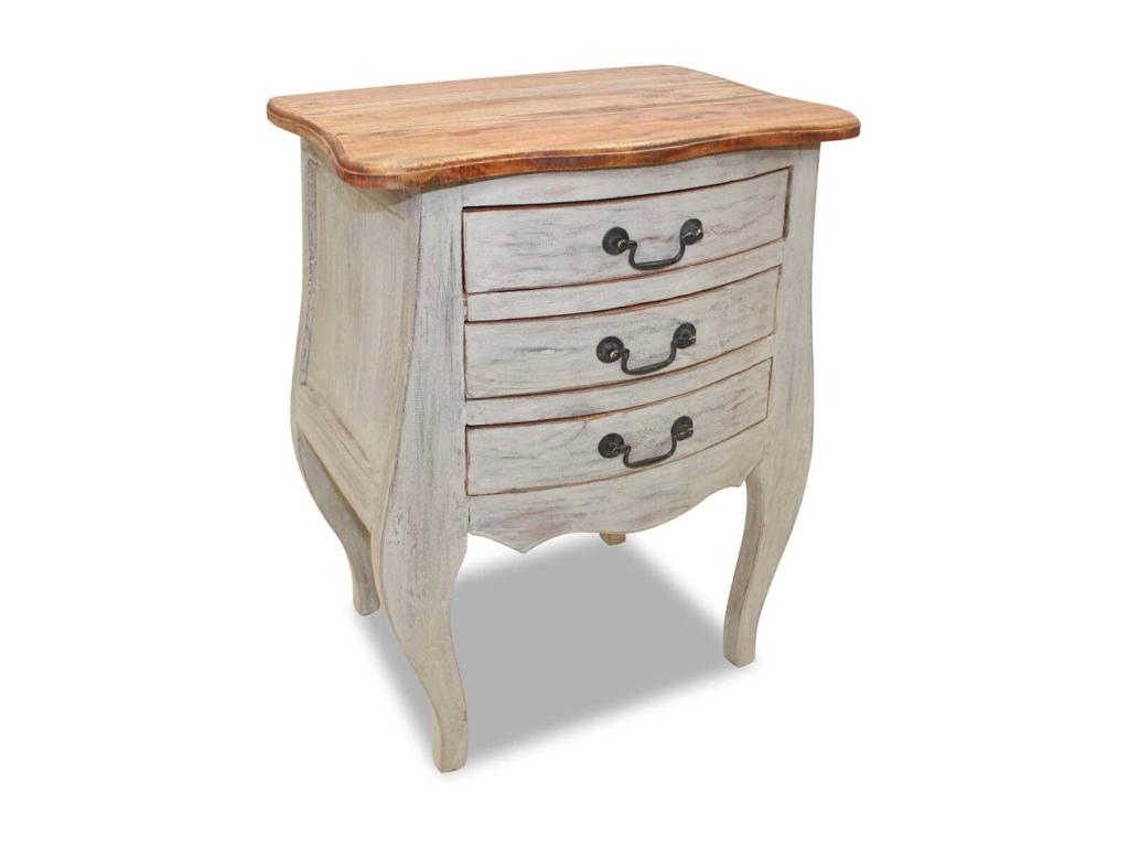 Bedside table, solid reclaimed wood, 48x35x64 cm, MMAO08552