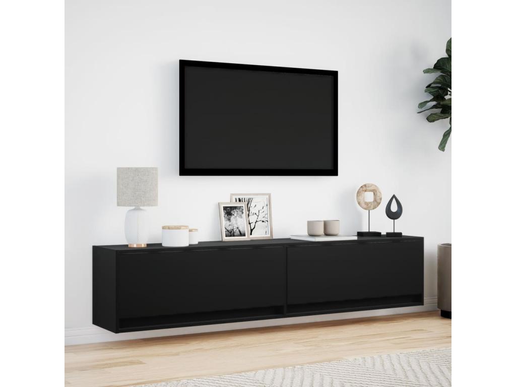 Zensova wall-mounted TV unit with LED lighting, 180x31x38 cm, CACC35195