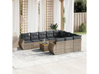 11-piece garden furniture set with grey resin wicker cushions VYRG55934