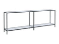 White console table 220x35x75.5 cm Tempered glass UTPU91047