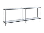 White console table 220x35x75.5 cm Tempered glass UTPU91047