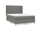 Zensova bed with mattress, dark grey, 140x190 cm, Zensova MXSU74480