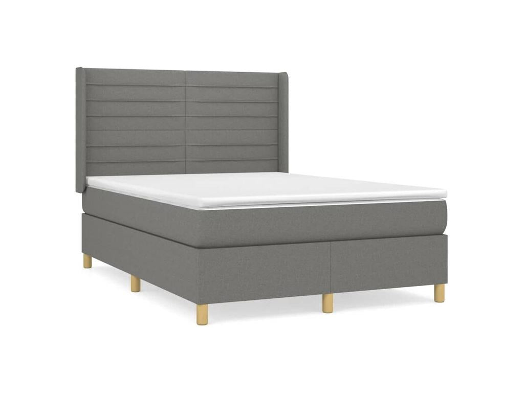 Zensova bed with mattress, dark grey, 140x190 cm, Zensova MXSU74480