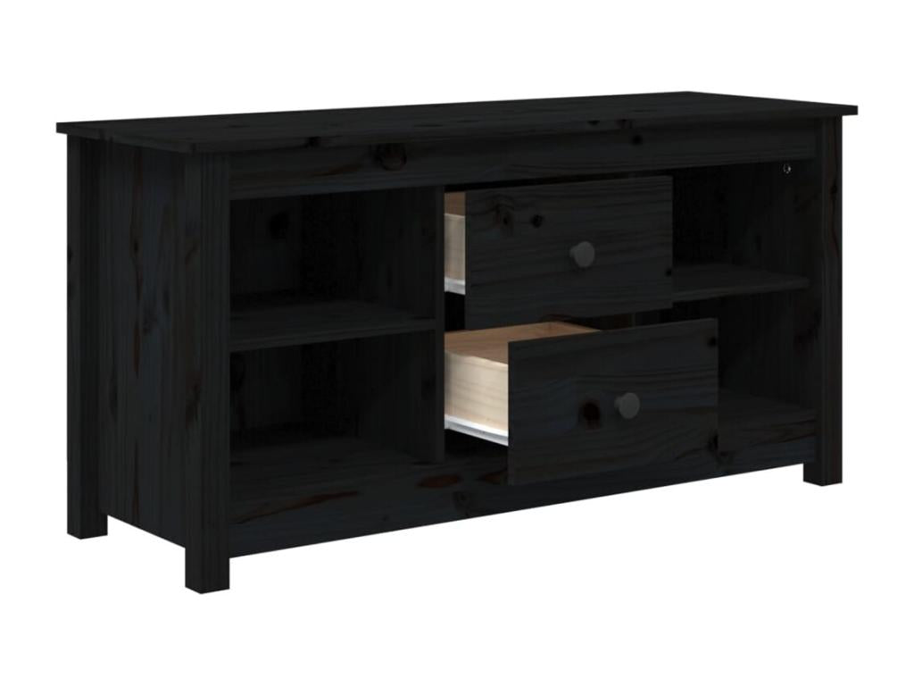 Black TV stand 103x36.5x52 cm Solid pine wood APDO69066