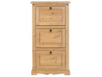 Zensova Mexican-style shoe cabinet with 3 drop-down doors, made of solid pine with a stained and waxed finish BGME37228