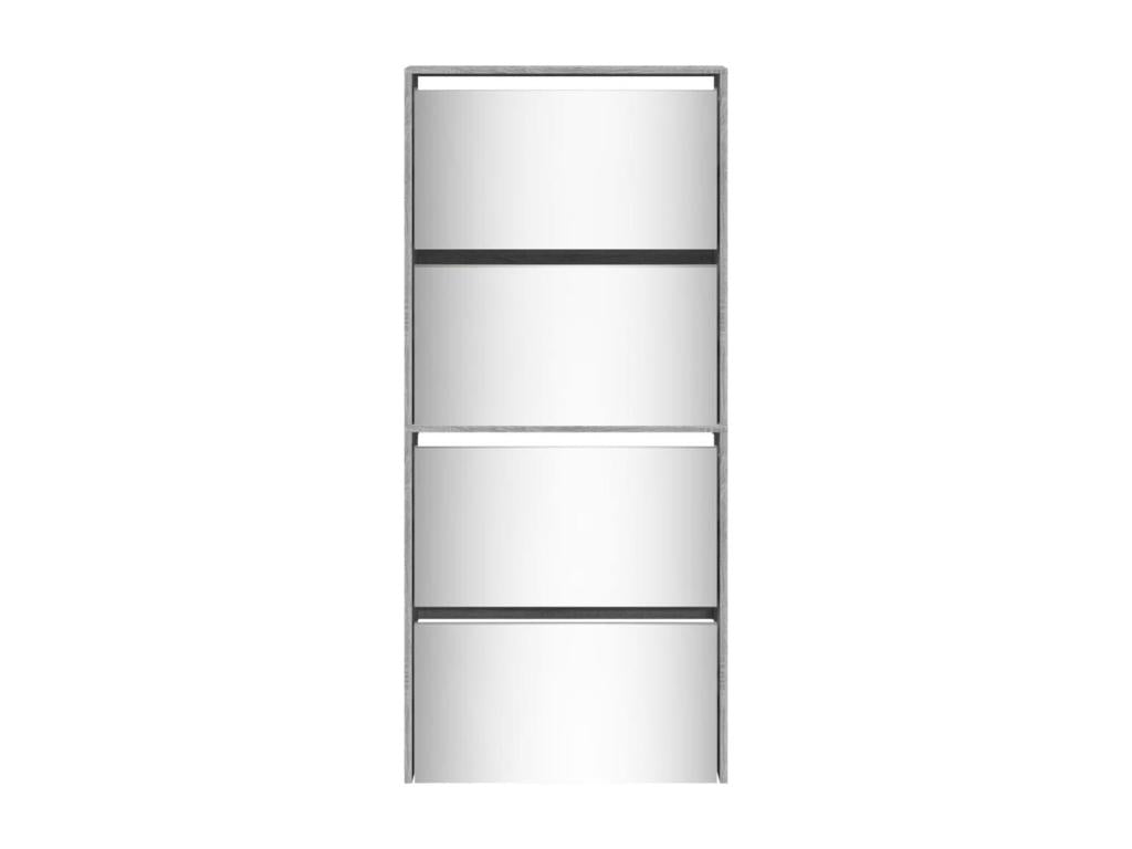 Lumenao 4-Tier Mirrored Shoe Cabinet, Grey, 63x17x134cm BMBS79592