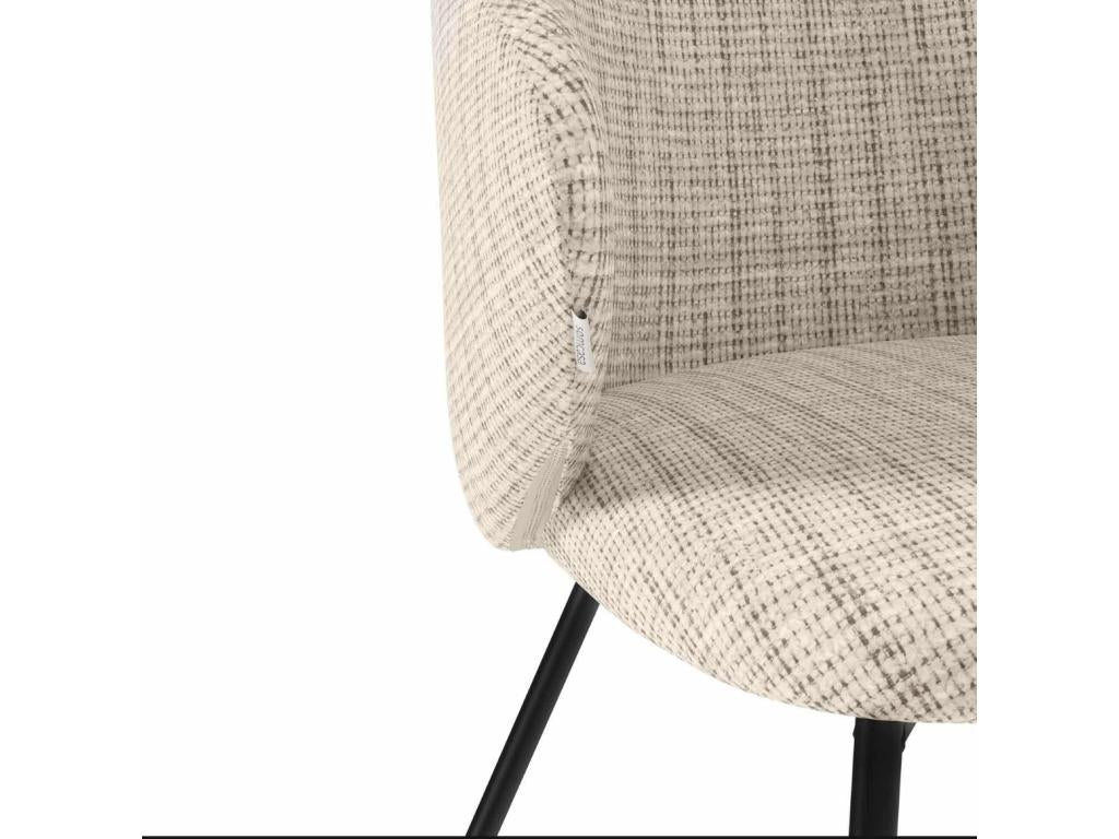 Ventoriq fabric chair with black metal legs - Comfort and modernity - Light brown color NIPP29313