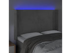 Light Grey LED Headboard 147x16x118/128 cm Velvet SMKM04926