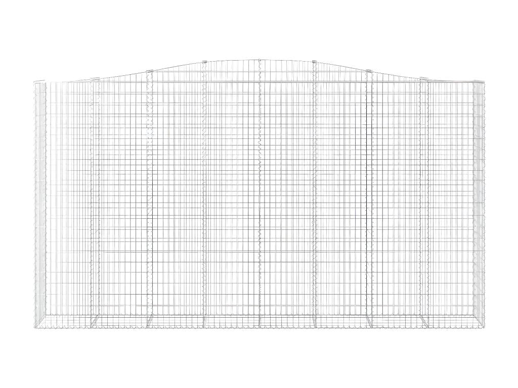 3-piece arched gabion baskets, 400x50x220/240 cm, galvanized iron, ITDW31849