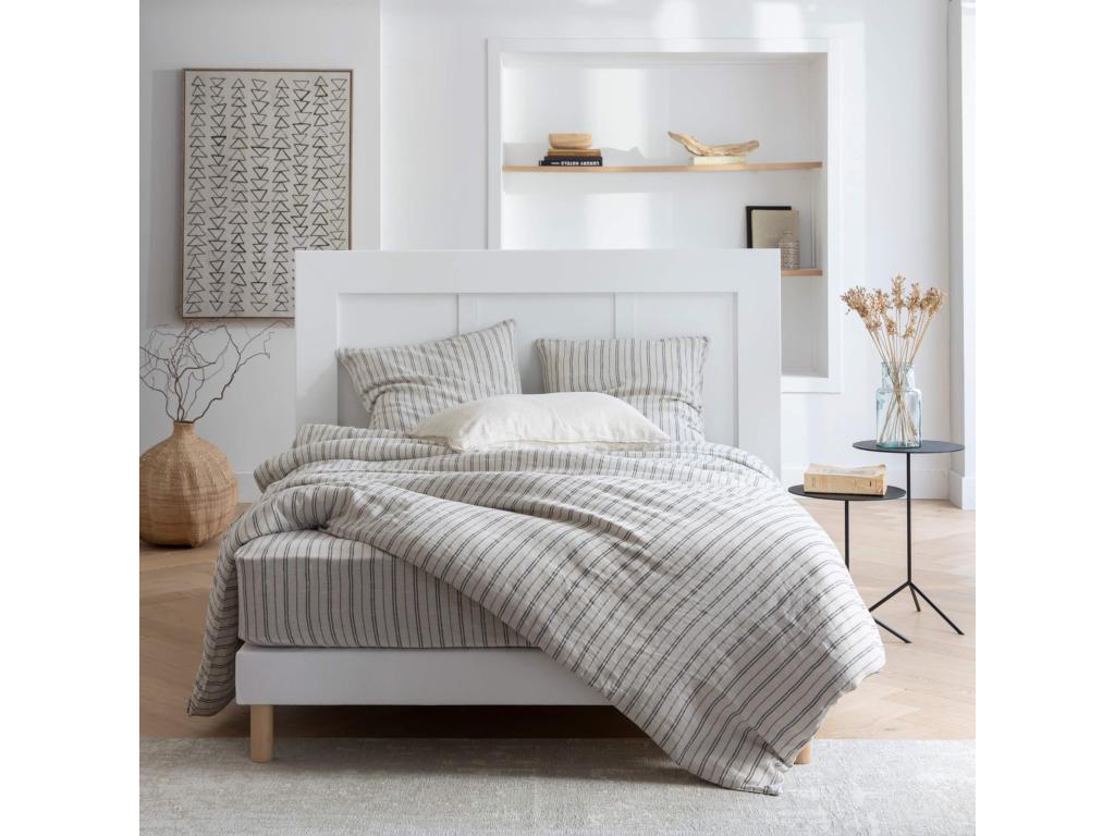 White upholstered bed base 13 cm Moon - Lumenao 80x210 QAQV53438