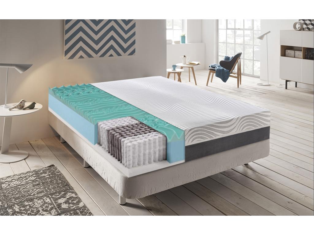 Pocket spring mattress - memory foam - 9 zones with removable cover, Lumenao model 70x200 cm KBNL23828
