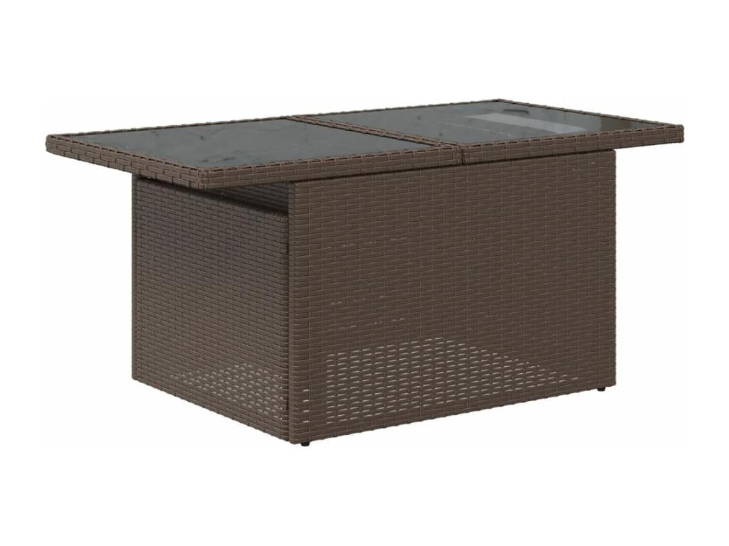 8-piece garden furniture set with brown resin wicker cushions ZXQD76985