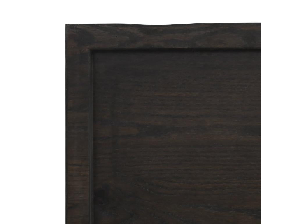 Dark brown wall shelf, solid treated oak wood SHNV84860