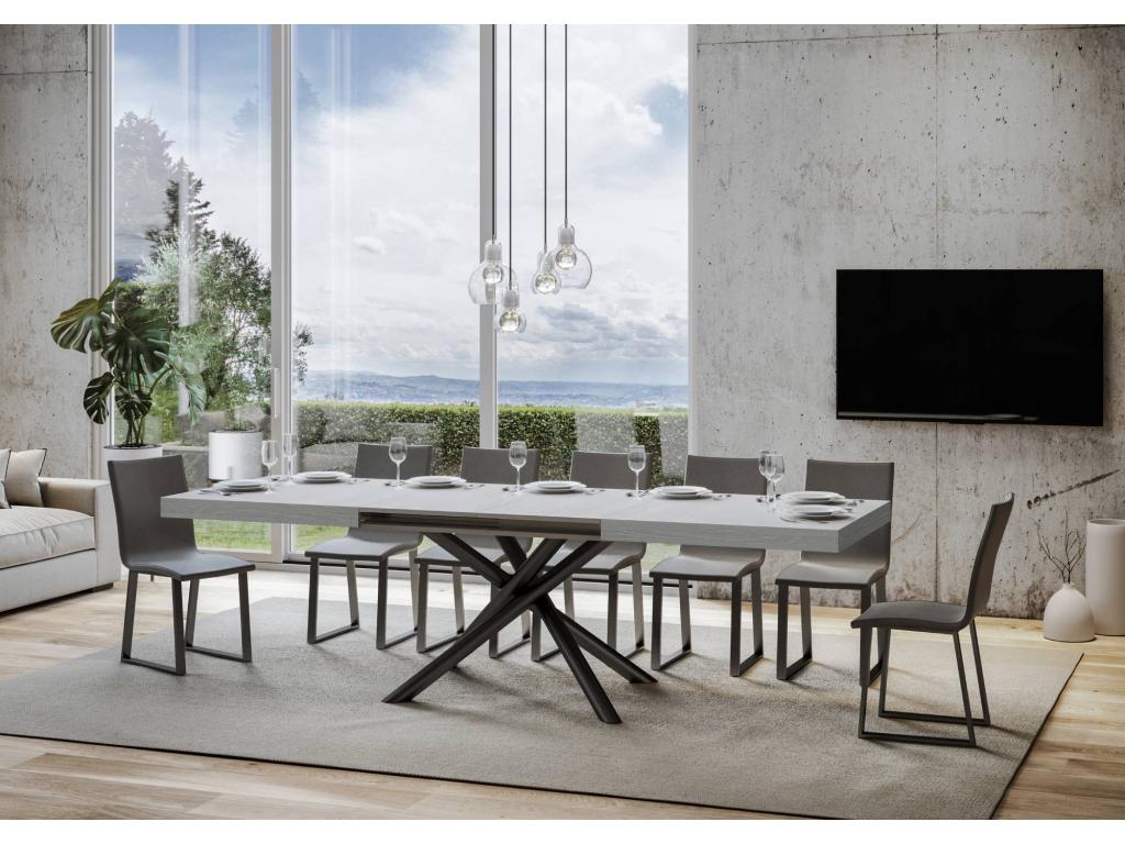 Zensova Extendable Table 90x180/440 cm White Ash with Anthracite Frame CKAZ00805