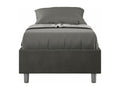 Lumenao Modern Microfiber Bed Frame - Dark Grey - 90x190cm - Optional Slatted Base BVTG37242