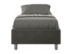Lumenao Modern Microfiber Bed Frame - Dark Grey - 90x190cm - Optional Slatted Base BVTG37242