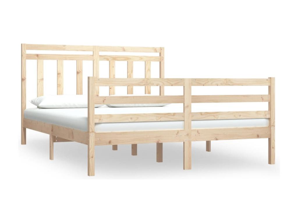 Bed frame without mattress 140x190 cm solid wood MHUD18173