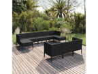 10-piece garden furniture set with cushions, Zensova 43 KDQY92879 wicker resin