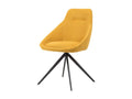 Lumenao KRTN52598 180° swivel chair with mustard yellow fabric armrests and black metal legs