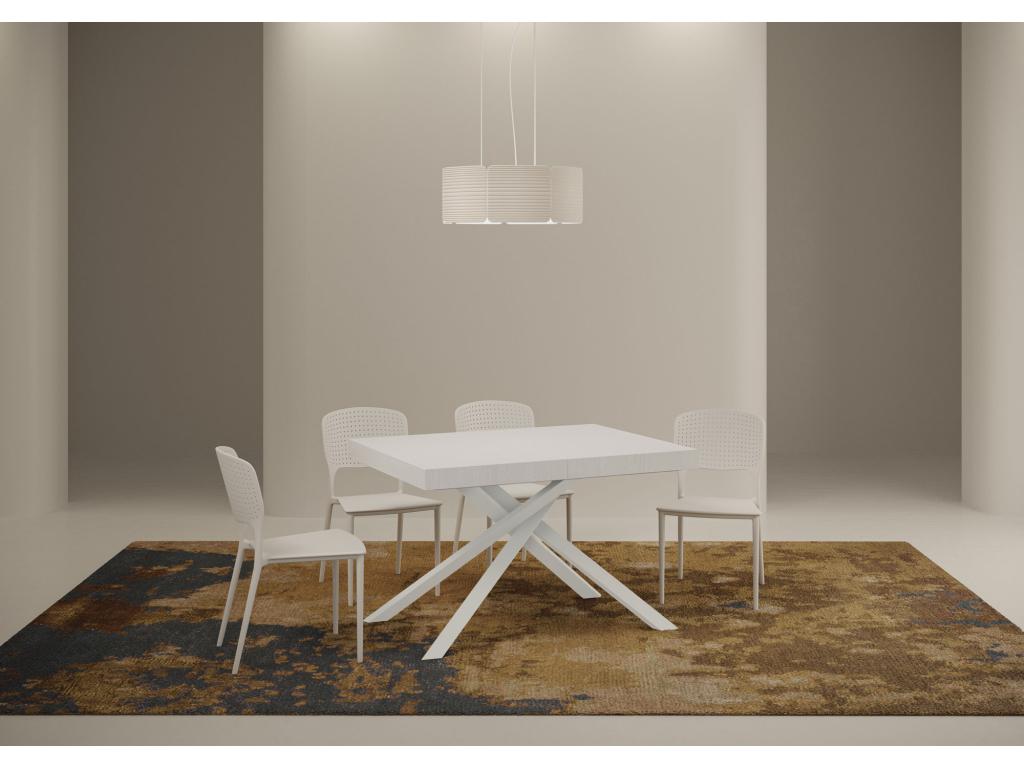 Karida Premium extendable table 90x120/224 cm, white ash, white legs, MZSK17735